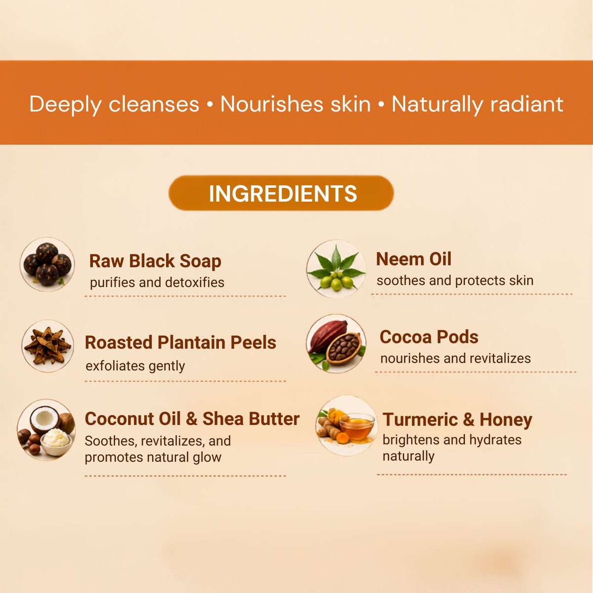 Reviv2Grow African Black Soap With Turmeric & Honey- 4.5oz