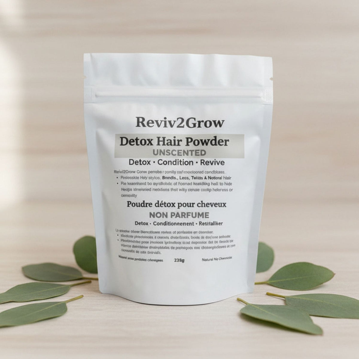 Reviv2Grow Detox Hair Powder for Braids, Locs, Twist & Natural Hair -Unscented -226g