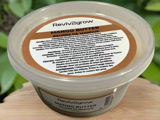Reviv2Grow Raw Unprocessed Mango Butter ( 12oz), natural no chemicals added, natural beauty products , sareya beauty supply