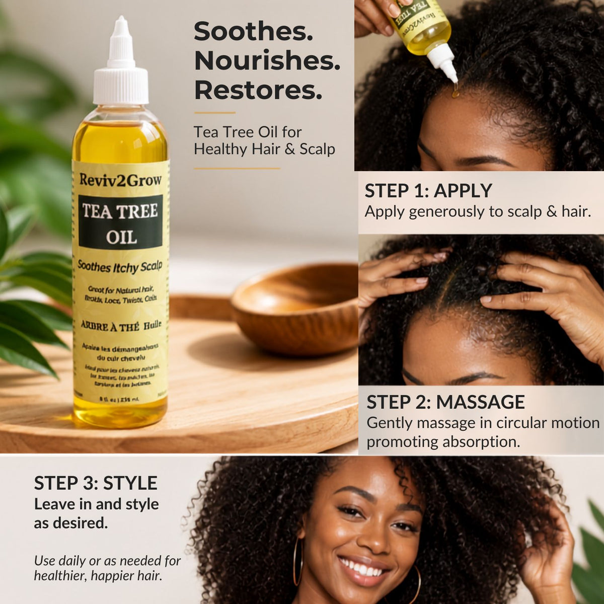 Reviv2Grow Tea Tree Oil- Anti Itch (8oz)