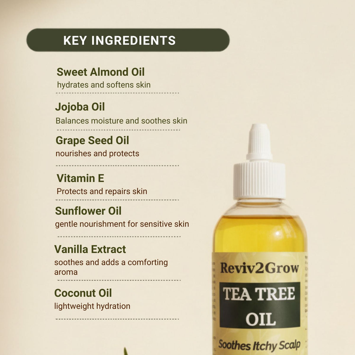 Reviv2Grow Tea Tree Oil- Anti Itch (8oz)