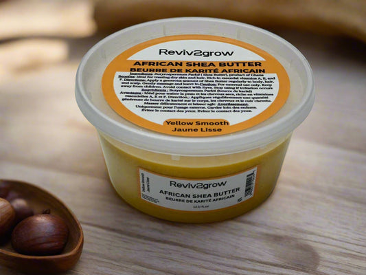 REVIV2GROW 100% Raw Unrefined African Shea Butter - Yellow (12oz), Sareya Beauty Supply Store in Calgary 