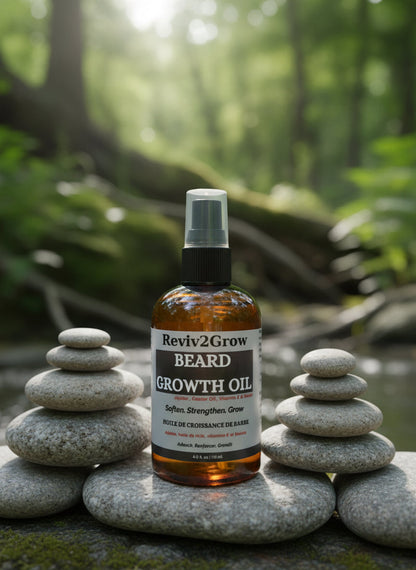 REVIV2GROW Beard Growth Oil  with Vitamin E & Biotin ( 4oz), beard oil, natural hair care 