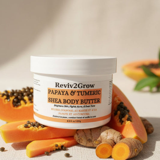 Reviv2Grow 100% Papaya & Turmeric Shea Body Butter -8oz
