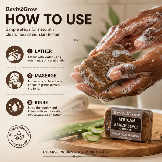 Reviv2Grow African Black Soap Original  (4.5oz)