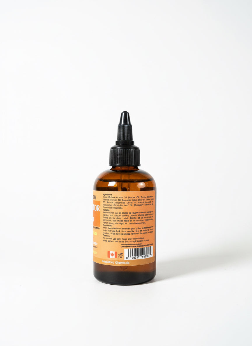 Brown bottle with label on a white background