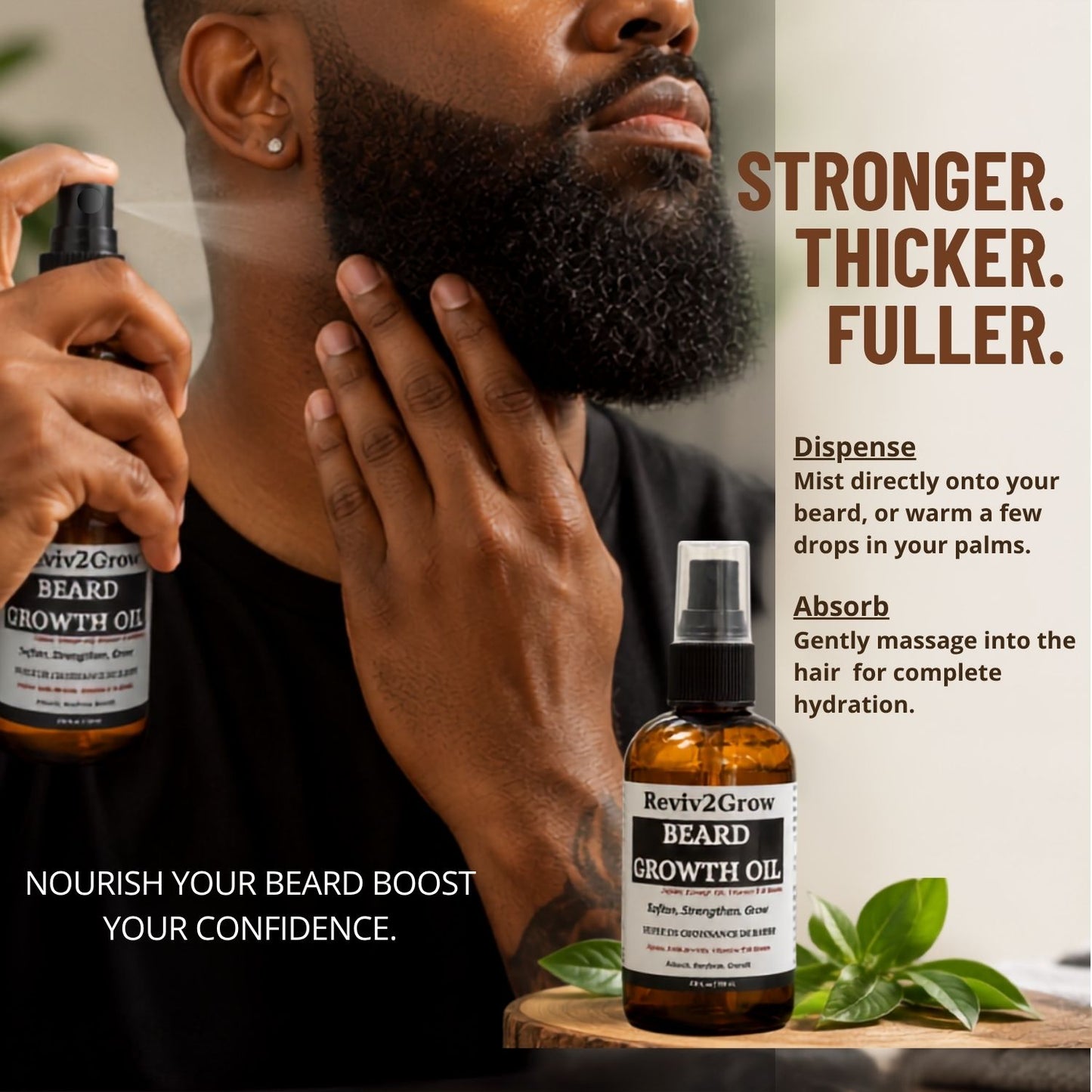 Reviv2Grow Beard Growth Oil with Vitamin E & Biotin(4oz)