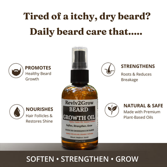 Reviv2Grow Beard Growth Oil with Vitamin E & Biotin(4oz)