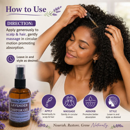 Reviv2Grow Castor Oil with Lavender (4oz)