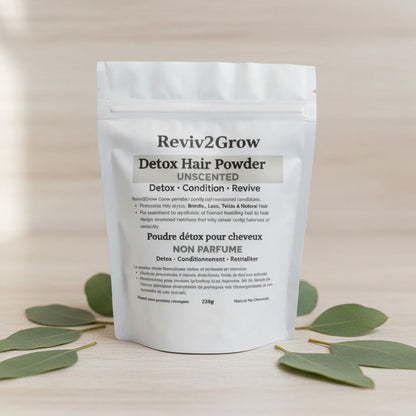 Reviv2Grow Detox Hair Powder for Braids, Locs, Twist & Natural Hair -Unscented -226g