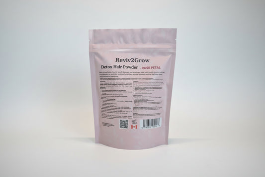 Reviv2Grow Detox Hair Powder packaging on a white background