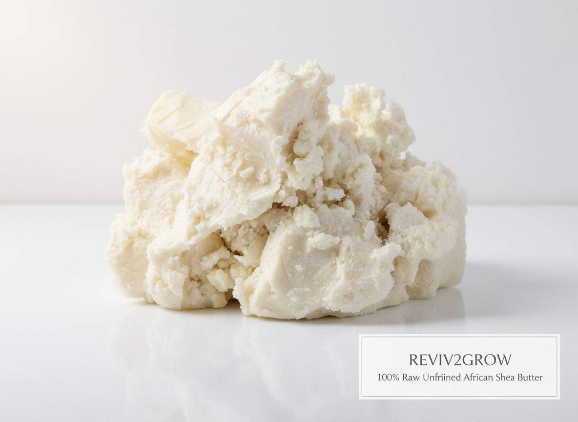 REVIV2GROW 100% Raw Unrefined African Shea Butter - White