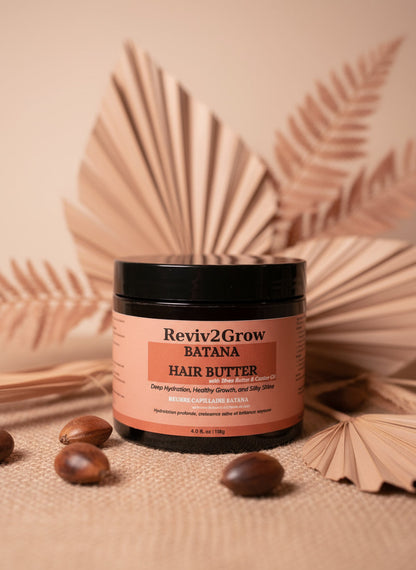 Jar of Reviv2Grow Banana Hair Butter on a white background