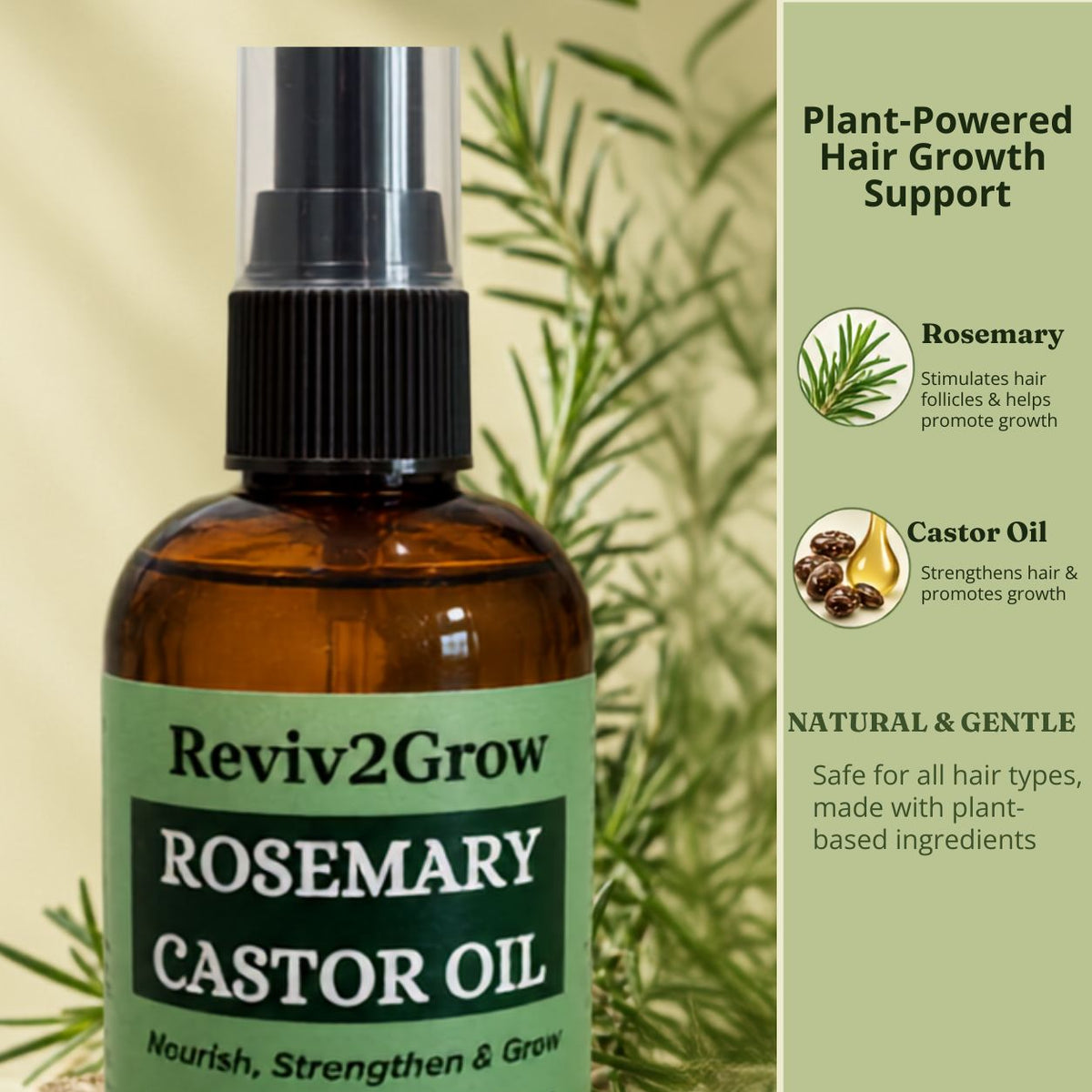 Reviv2Grow Castor Oil with Rosemary (4oz)