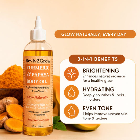 Reviv2Grow Turmeric & Papaya Body Oil -8oz